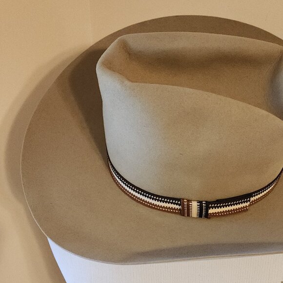 Vintage Adam ~A~ Western 101 Corral Tan Felt Cowboy Hat Unisex - Picture 2 of 12